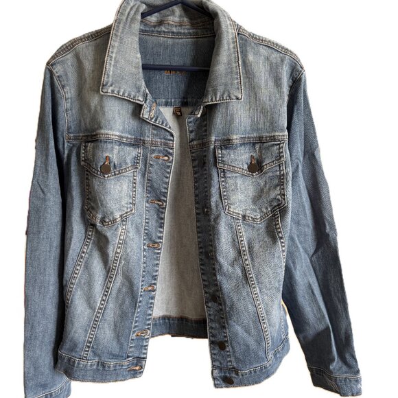 KUT from the Kloth Distressed Helena Denim Jacket - Picture 1 of 4